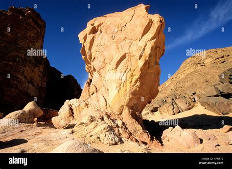 Egypt Sinai Desert Sandstone Rocks Stock Photo Alamy