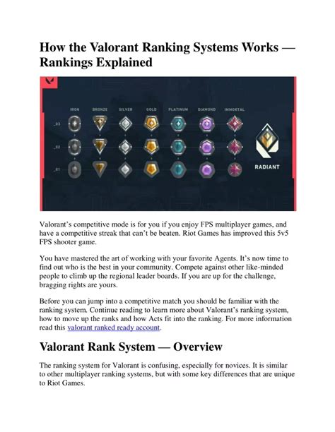 PPT How The Valorant Ranking Systems Works PowerPoint Presentation