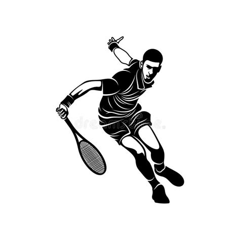 Tennis Player Stylized Logo Vector Template Illustration Symbol