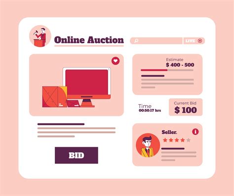 Online auction website template illustration 20635314 Vector Art at