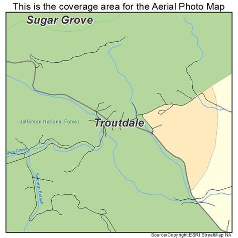 Aerial Photography Map of Troutdale, VA Virginia