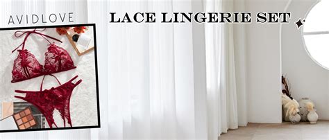 Avidlove Lingerie Set For Women Bra And Panty Set Halter Lace Lingerie Piece Set At Amazon