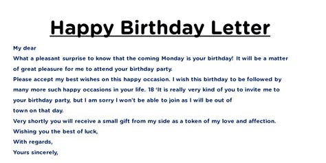 Happy Birthday Letter By Letter