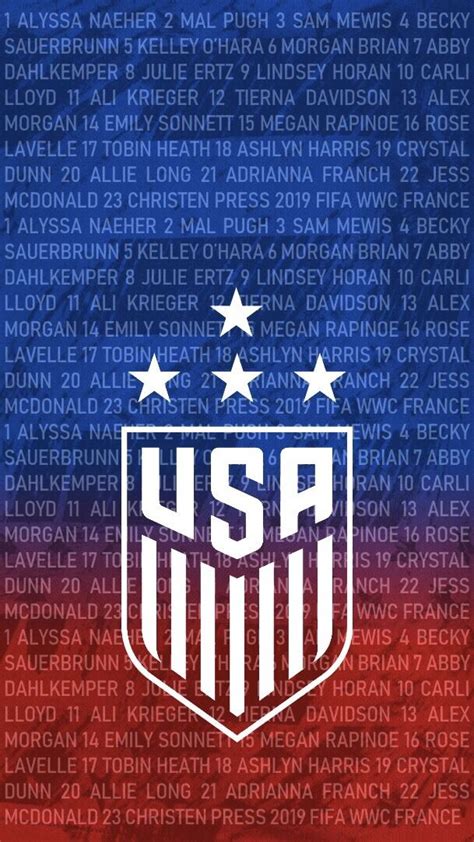 Usa Soccer Team Logo On American Flag Background