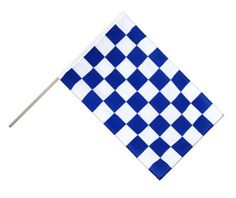 Checkered blue-white - Hand Waving Flag ECO 2x3 ft - MaxFlags - Royal-Flags