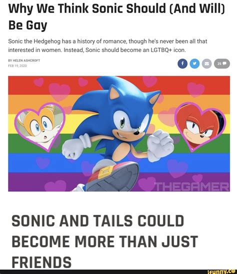Why We Think Sonic Should And Will Be Gay Sonic The Hedgehog Has A History Of Romance Though
