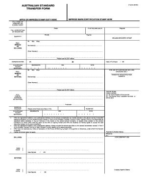 Fillable Online AUSTRALIAN STANDARD TRANSFER FORM MWH Capital Fax