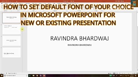 How To Set Default Font Of Your Choice In Microsoft Powerpoint For New