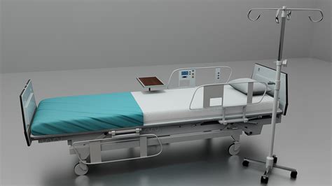 Hospital Bed With IV Stand 3D Model On Behance