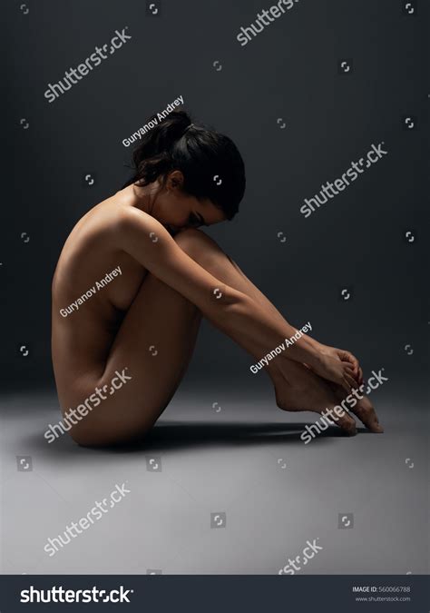 Nude Gorgeous Brunette Profile Portrait Studio Stock Photo Shutterstock