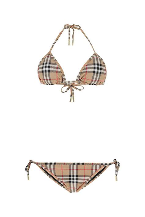 Burberry Check Motif Bikini Set In Metallic Lyst