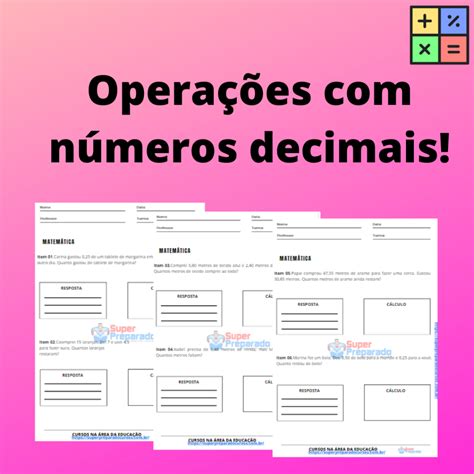 Jogos Com Números Decimais Para Imprimir - Operações com números decimais #1 - Simulados e Questões