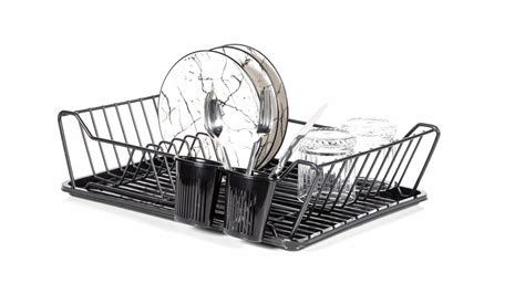 Single Section Dish Drainer Black Pe Plated Zensan Wire Housewares