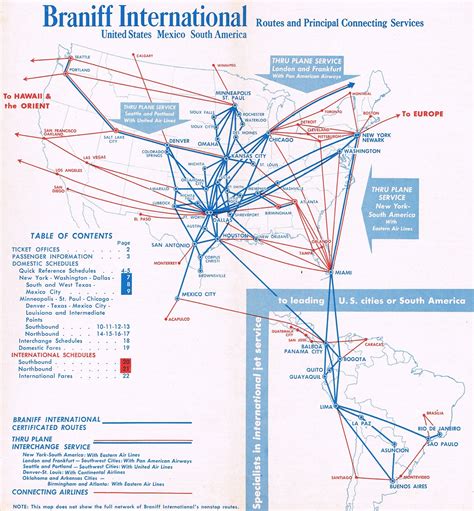 Braniff Route Map