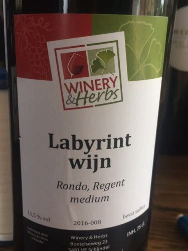 Winery Herbs Labyrint Wijn Rondo Regent Medium Vivino US