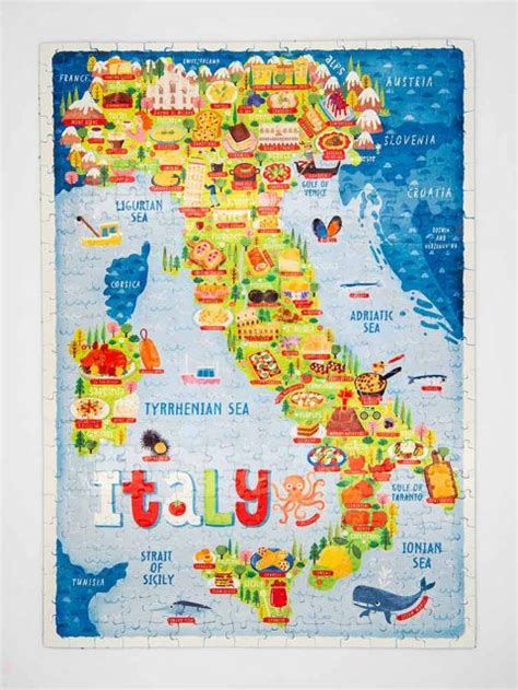 Italy Map Jigsaw Puzzle Pieces Premium Fun Colourful