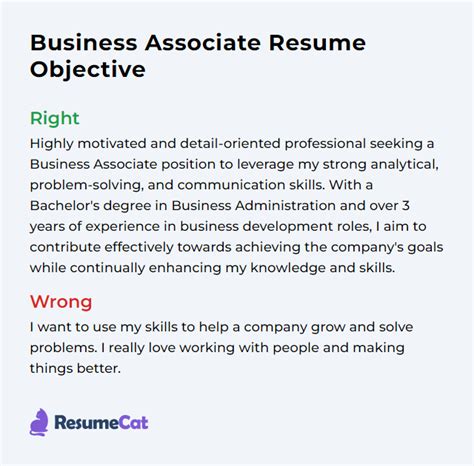 Top 17 Business Associate Resume Objective Examples