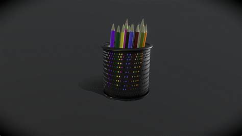 Pencil Holder Download Free 3d Model By Mutablecoffee [1bf1842] Sketchfab