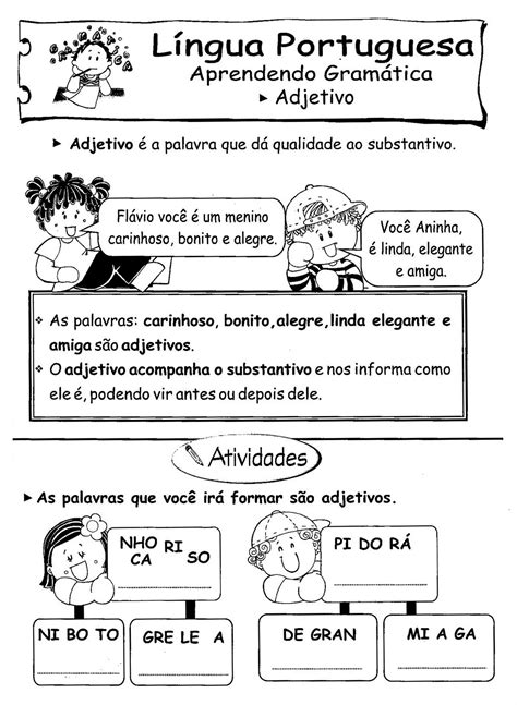 Atividades Substantivo E Adjetivo 4 Ano