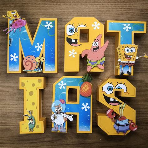 Letras 3d Bob Esponja Compre Produtos Personalizados No Elo7