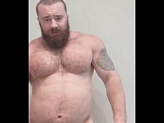 Beefbeast Bodybuilder Sweaty Naked Flex Before Shower Beefy Big Hairy Musclebear Alpha Hung