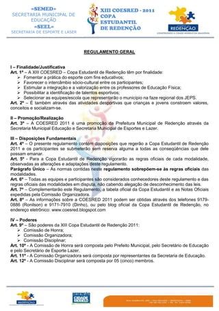 Regulamento Geral Coesred PDF