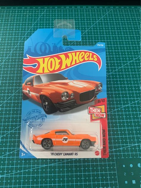 Hot Wheels Chevy Camaro Rs Orange With White Stripes Now And Then Long Card Hard To Find