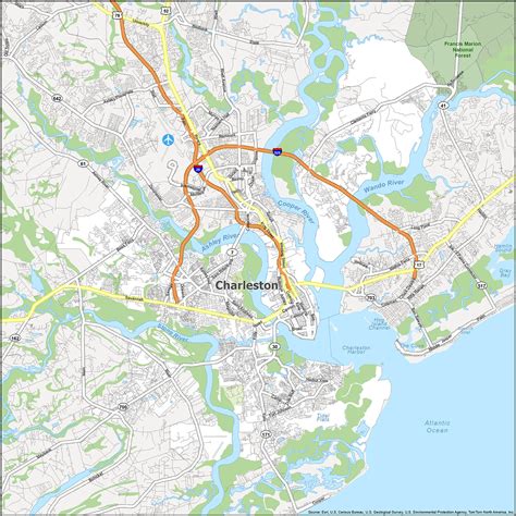 Charleston South Carolina Map