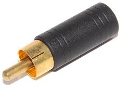 Переходник Mini Jack 3.5 мм "мама" - RCA "Тюльпан" "папа", позолоченный