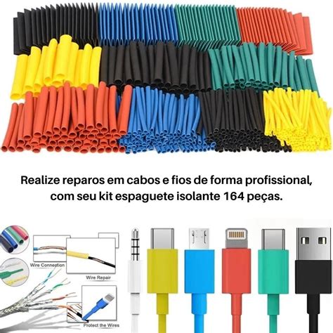 Kit Espaguete Isolante Tubo Termo Retr Til Colorido Pe As