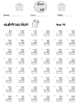 Addition And Subtraction Worksheets Days Of Practice Tests Rd