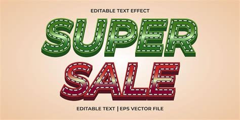 Premium Vector Super Sale Editable Text Effect