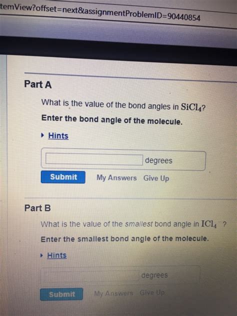 Solved Part A) What is the value of the bond angles in | Chegg.com