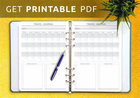 Download Printable Travel Journal Template Original Style Pdf