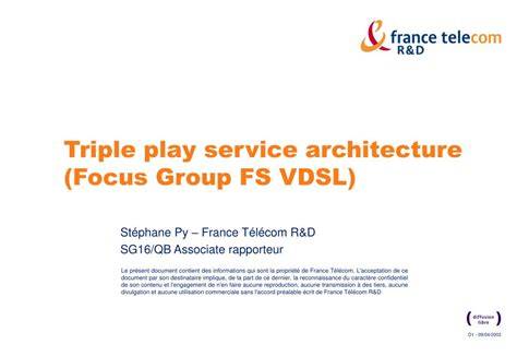 Ppt Triple Play Service Architecture Focus Group Fs Vdsl Powerpoint
