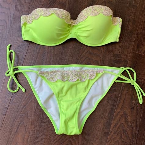 Victoria S Secret Swim Victorias Secret Neon Bikini Set Poshmark