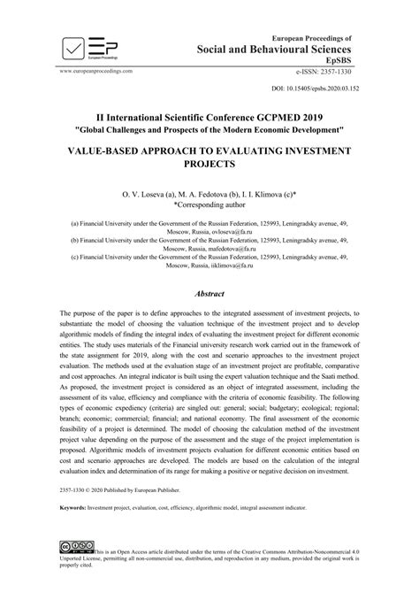 based approach  evaluating investment projects