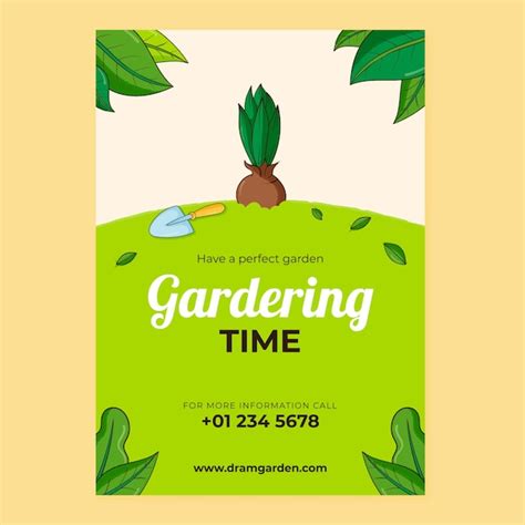 Free Vector Hand Drawn Gardening Poster Template