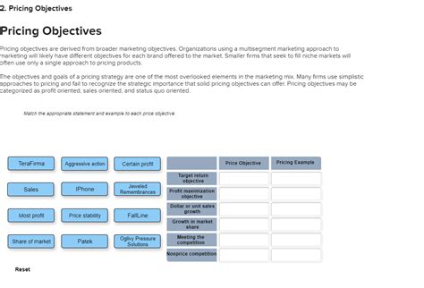 pricing objectives pricing objectives pricing cheggcom