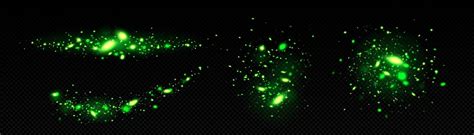 ensemble de vecteurs deffet de brillance de luciole magique verte