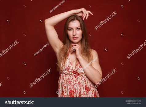 Blonde Girl Long Hair Short Dress Stock Photo 2020172450 Shutterstock