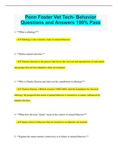Penn Foster Answers For Exams