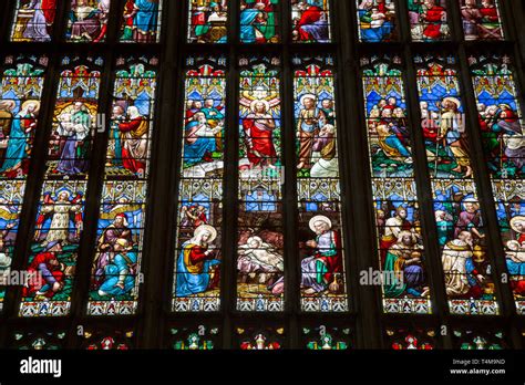 Stained Glass Window, Gloucester Cathedral; England; UK Stock Photo - Alamy