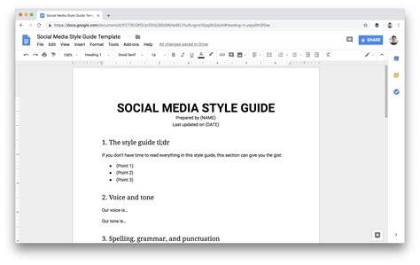 Social Media Guide Template