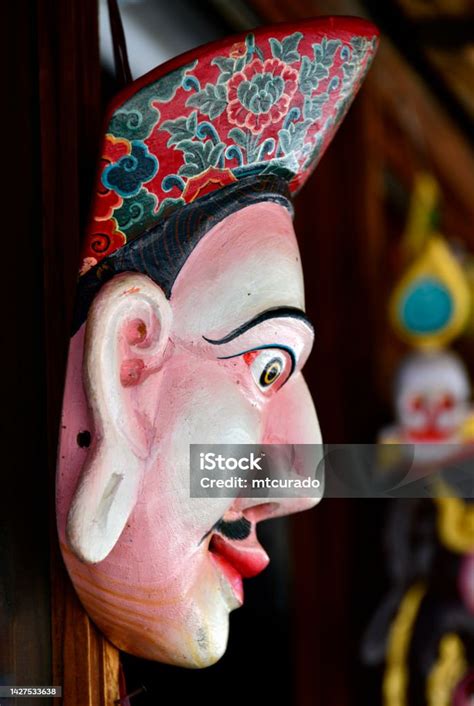 pholay mask cham mask thimphu bhutan stock photo  image