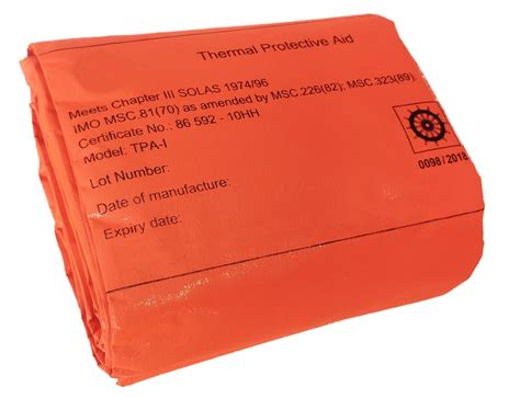 ec rs ccs approved impa  solas marine thermal protective aid