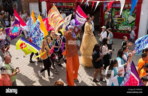 Muliticultural Procession Parades Along King Street Thetford As Part