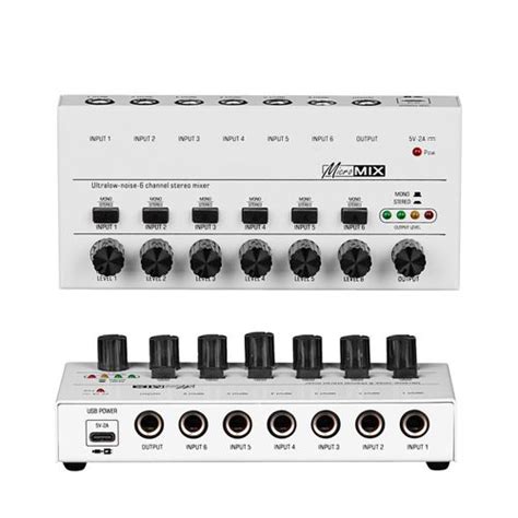 Generic 6 Channels Stereo Mixer Audio Mixer Portable Ultra Low Noise ...