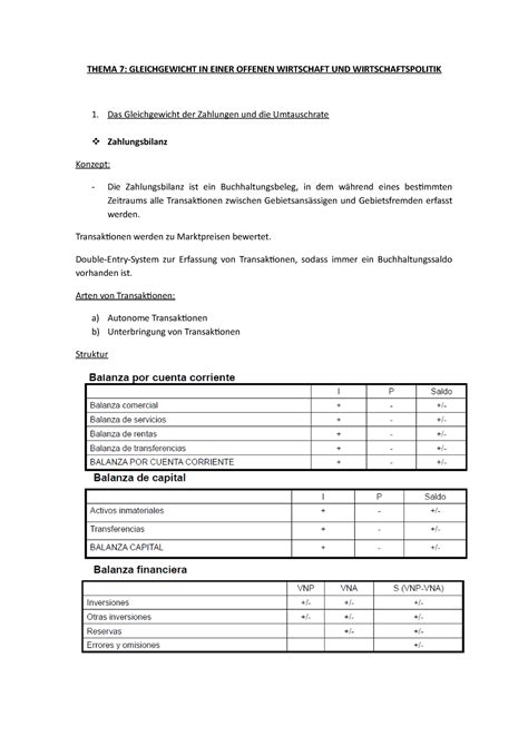 Thema 7 Vorlesungsnotizen 7 THEMA 7 GLEICHGEWICHT IN EINER OFFENEN