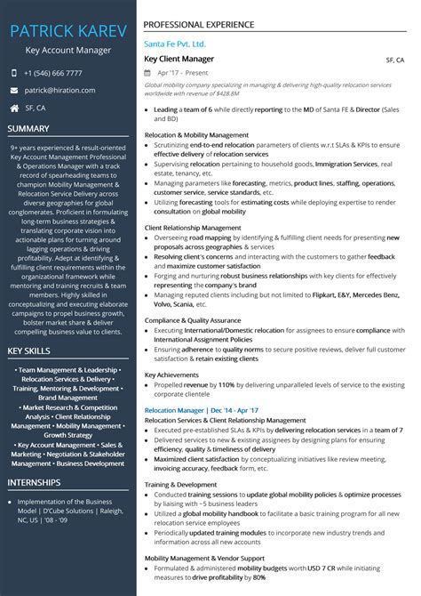 Account Manager Resume Example